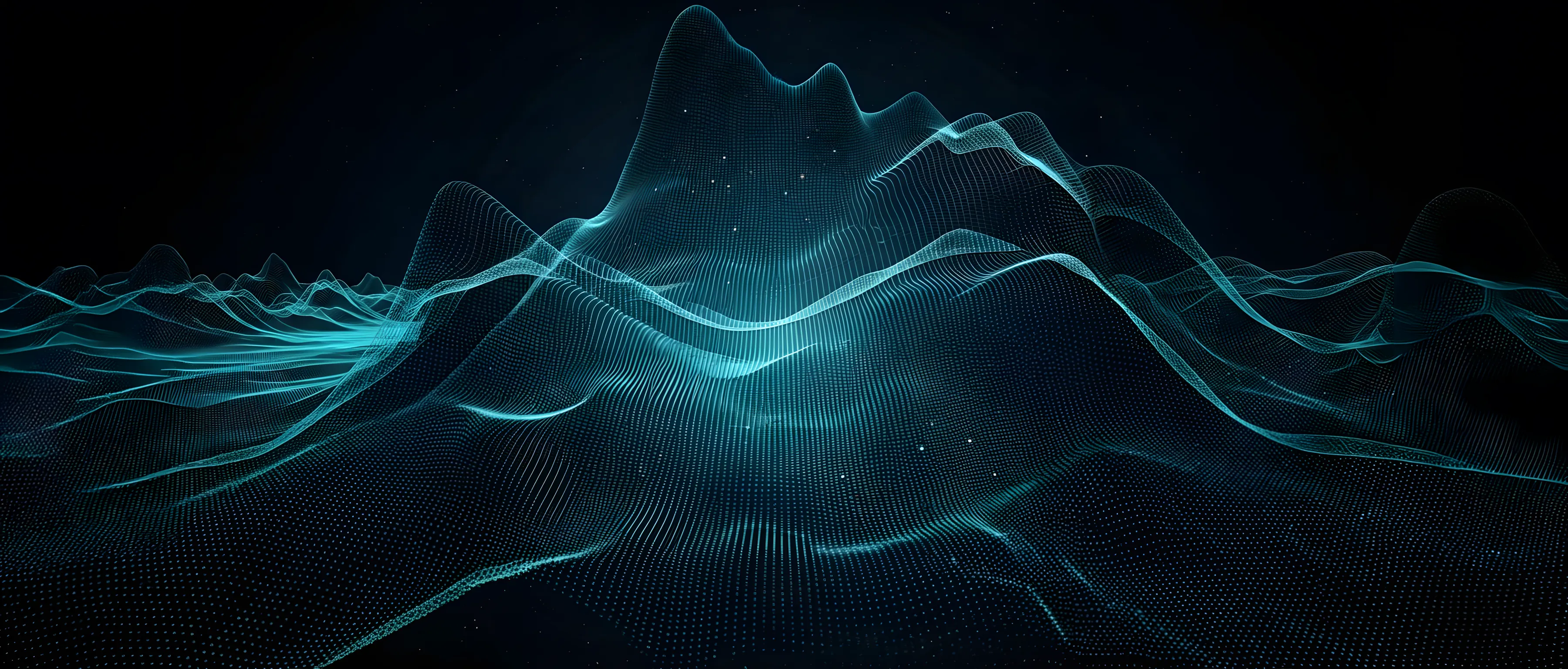 w stylized surface map in blue wireframe