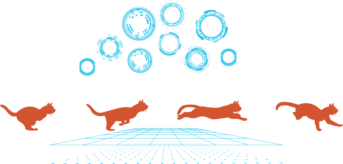 Graphic wheel showing three main Xarkin components for automating 3D character animation